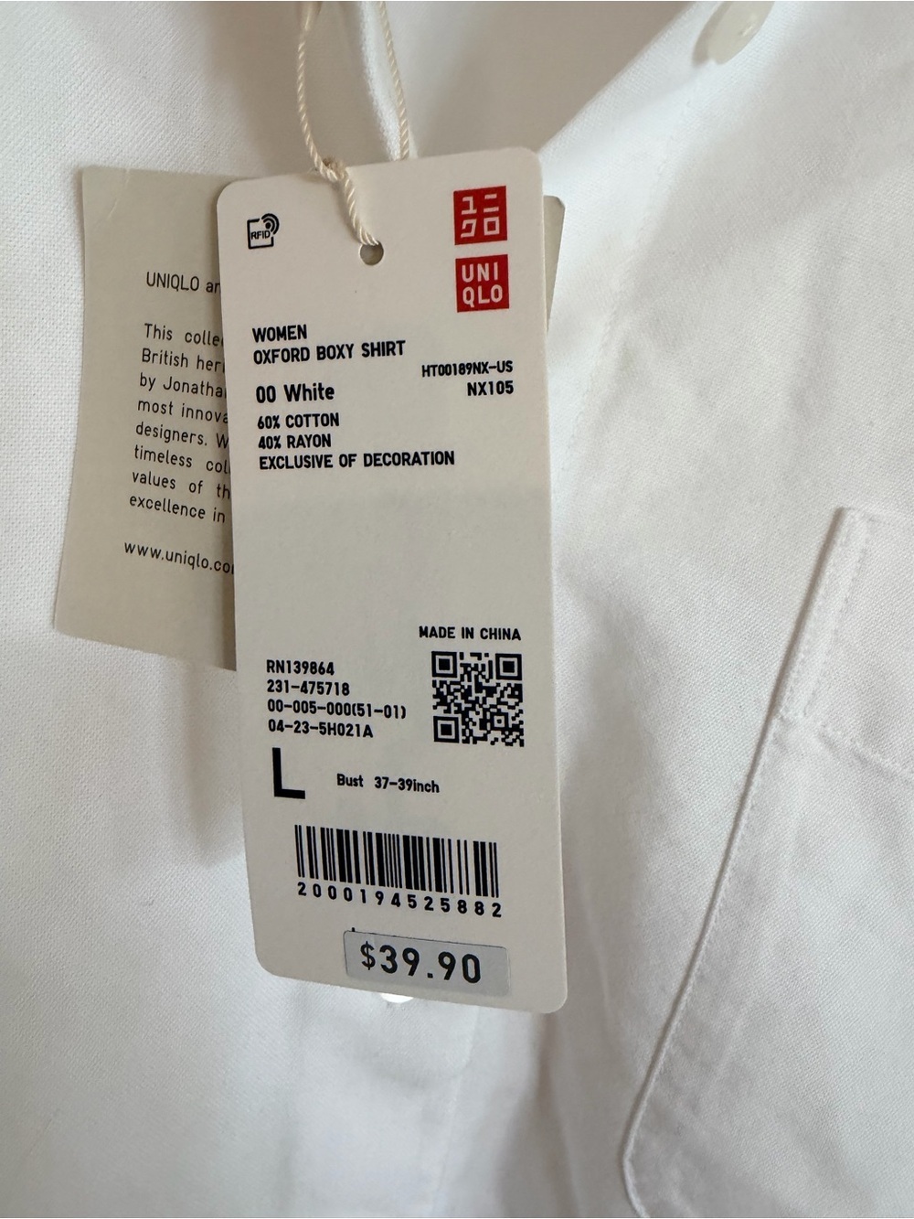 JW ANDERSON White Boxy Cropped Button-Down Shirt - Picture 4 of 11